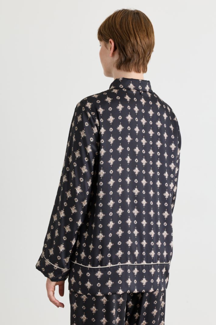 Camicia in twill stampato - NERO - Intrend - 4