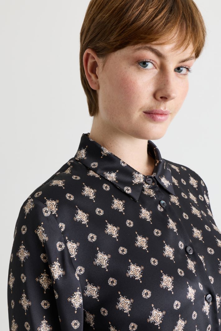 Camicia in twill stampato - NERO - Intrend - 3