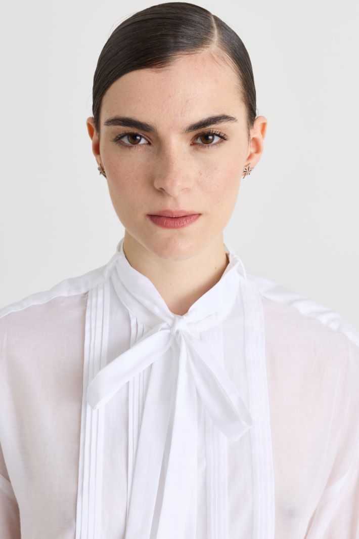 Camicia da smoking in voile - BIANCO - Intrend - 3