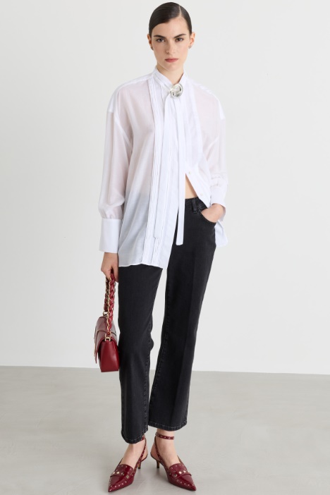 Camicia da smoking in voile - Intrend