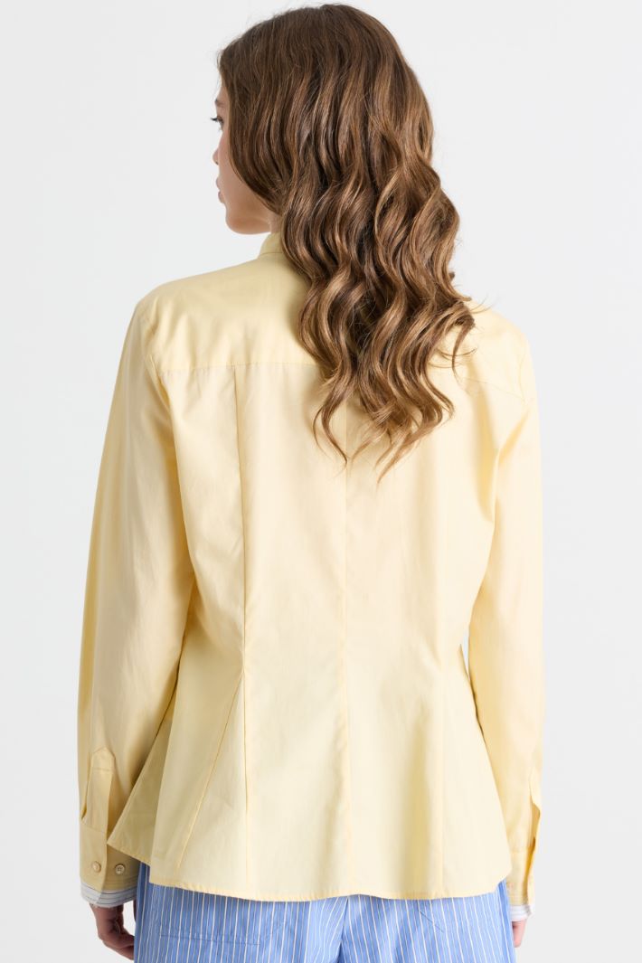 Camicia in popeline con pieghe - GIALLO - Intrend - 4