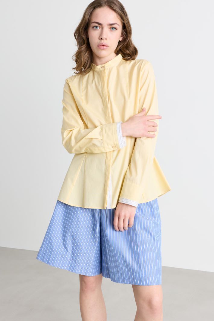 Camicia in popeline con pieghe - GIALLO - Intrend - 2