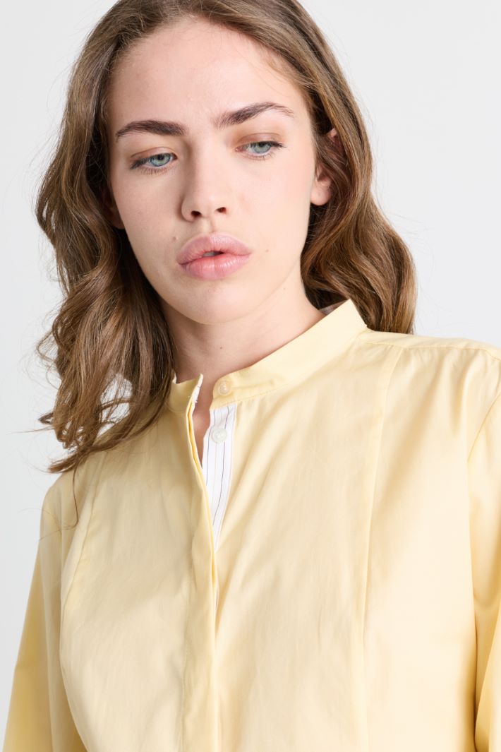 Camicia in popeline con pieghe - GIALLO - Intrend - 3