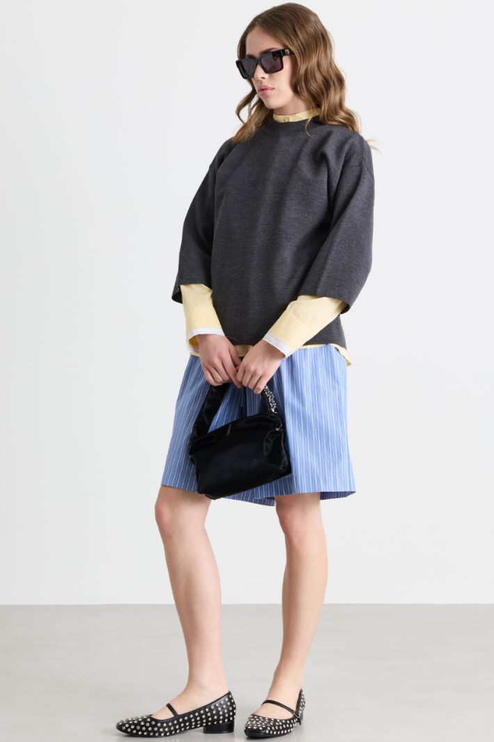 Camicia in popeline con pieghe - GIALLO - Intrend