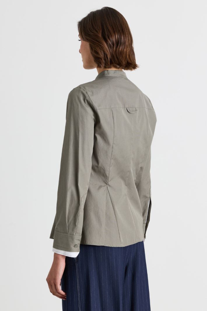 Camicia in popeline con pieghe - GRIGIO - Intrend - 4