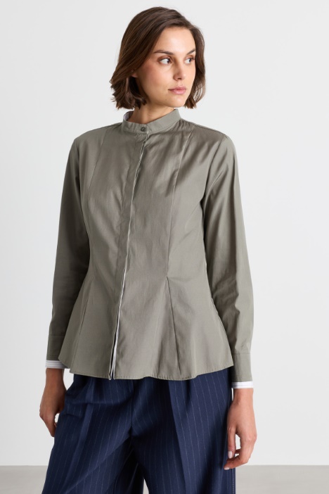 Camicia in popeline con pieghe - Intrend