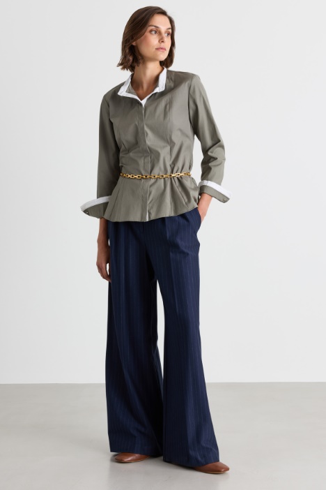 Camicia in popeline con pieghe - Intrend