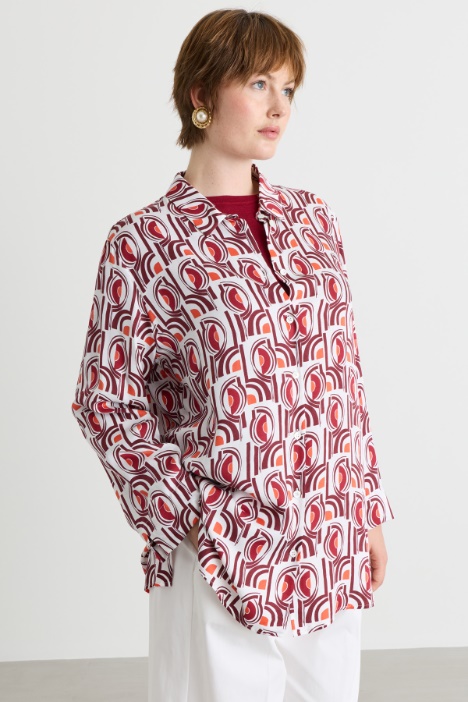 Camicia in twill stampato - Intrend