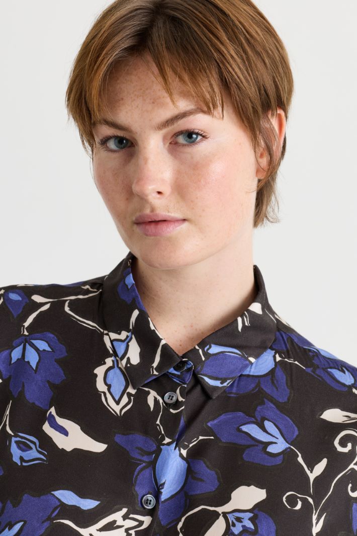 Camicia in twill stampato - NERO BLU - Intrend - 3