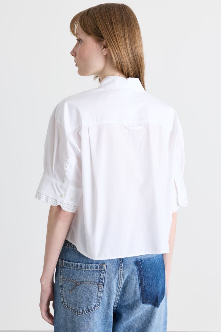 Camicia boxy in popeline - BIANCO - Intrend - 4