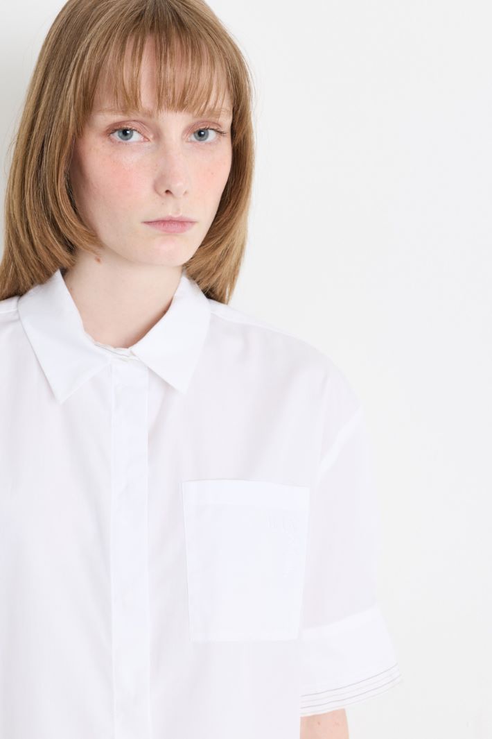 Camicia boxy in popeline - BIANCO - Intrend - 3