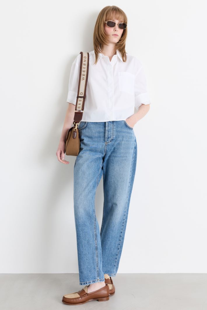 Camicia boxy in popeline - BIANCO - Intrend