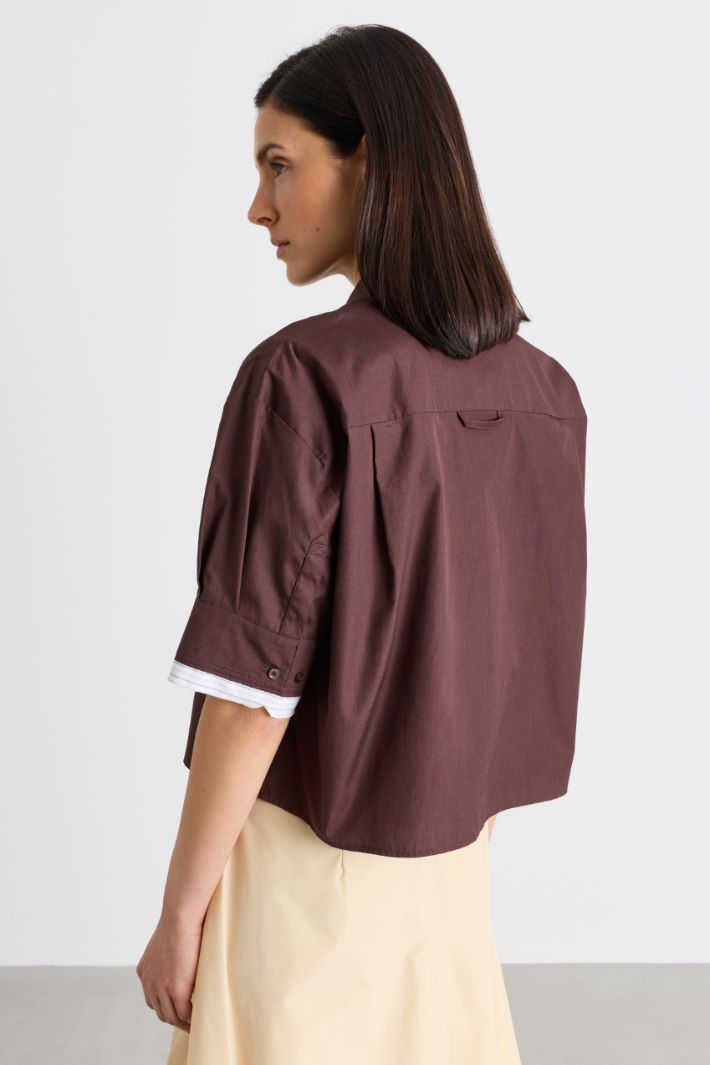 Camicia boxy in popeline - MARRONE - Intrend - 4