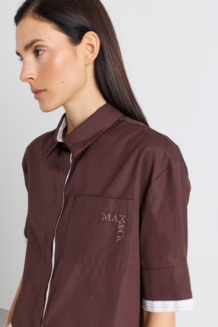Camicia boxy in popeline - MARRONE - Intrend - 3