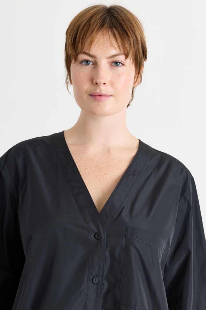 Camicia in taffetà - NERO - Intrend - 3
