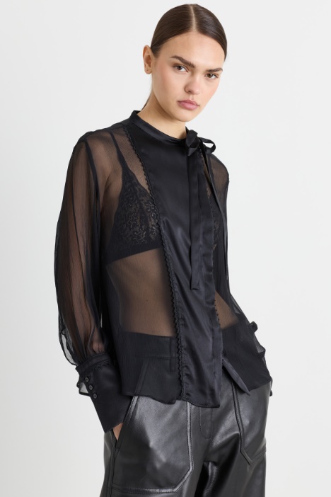 Silk Creponne and Satin Shirt - Intrend