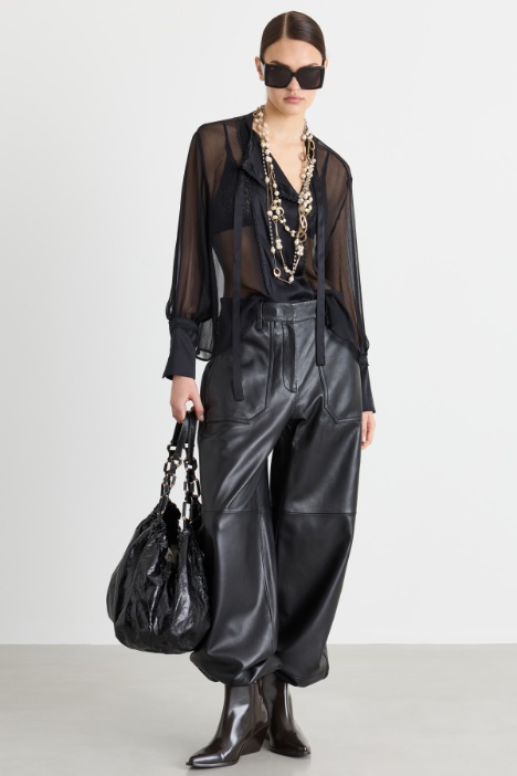 Camicia in creponne e raso - Intrend