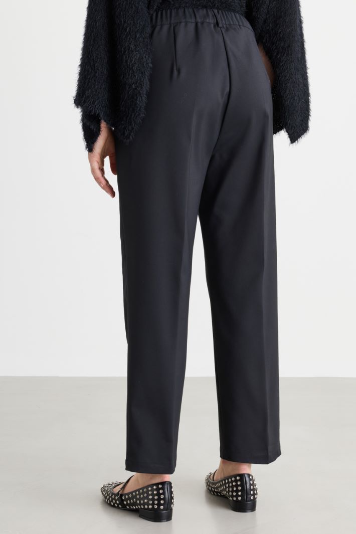 Elasticated-waist trousers - BLACK - Intrend - 4
