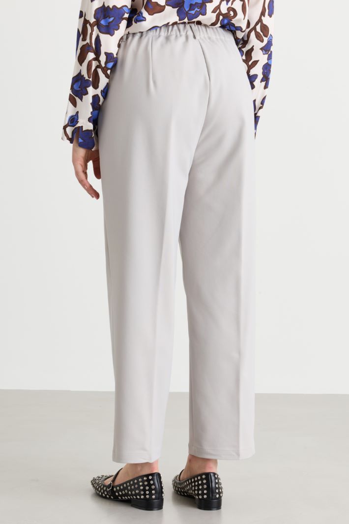 Elasticated-waist trousers - GREY - Intrend - 4
