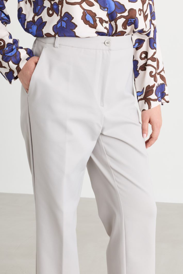 Elasticated-waist trousers - GREY - Intrend - 3