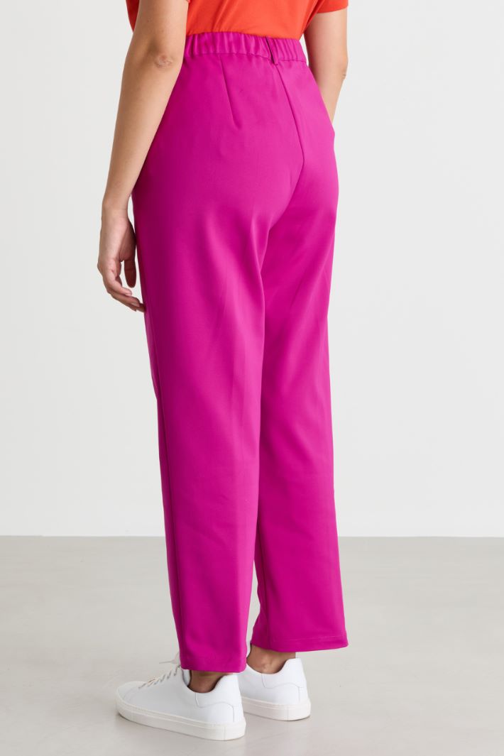 Elasticated-waist trousers - FUCHSIA - Intrend - 4