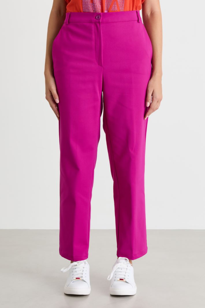 Elasticated-waist trousers - FUCHSIA - Intrend - 2
