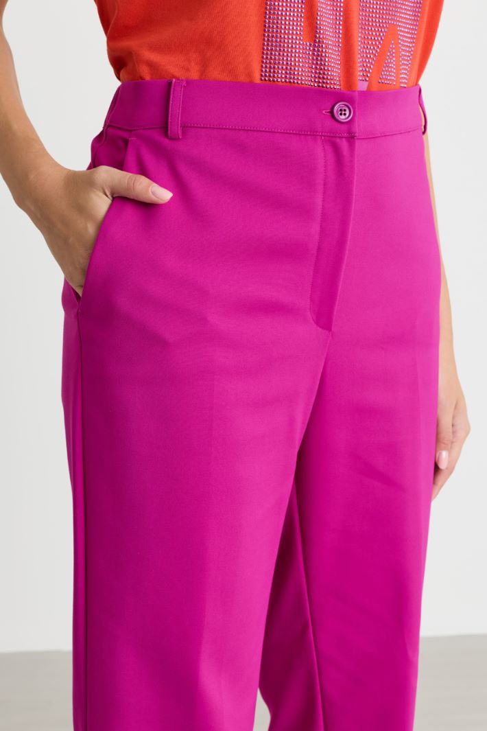 Elasticated-waist trousers - FUCHSIA - Intrend - 3