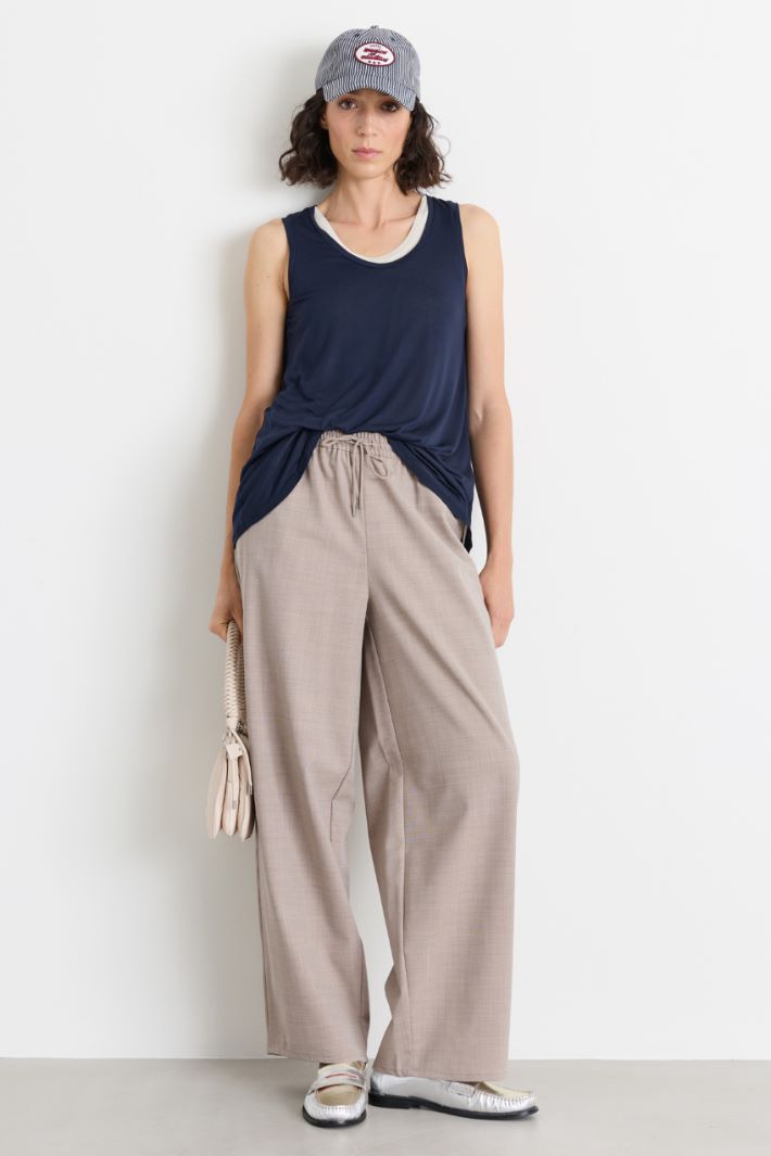 Wide-leg grisaille trousers - GREY - Intrend
