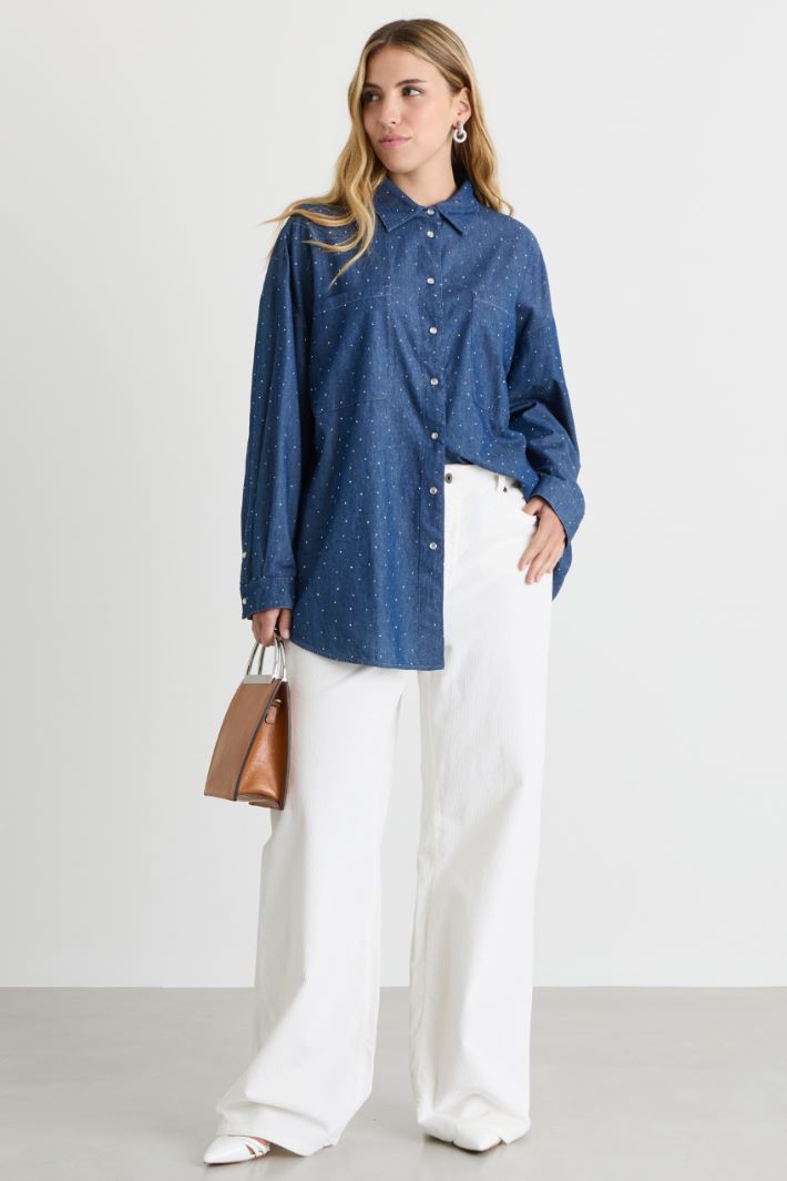 Pantalone in velluto - BIANCO - Intrend