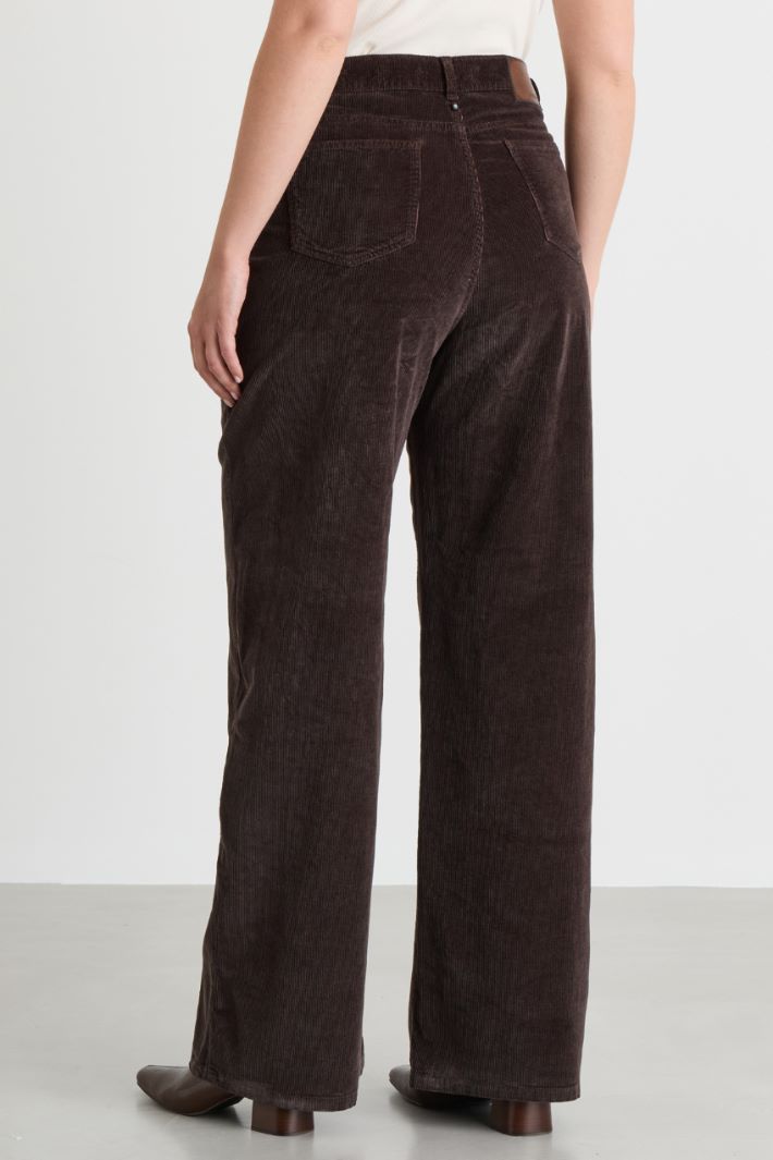 Velvet Trousers - BROWN - Intrend - 4