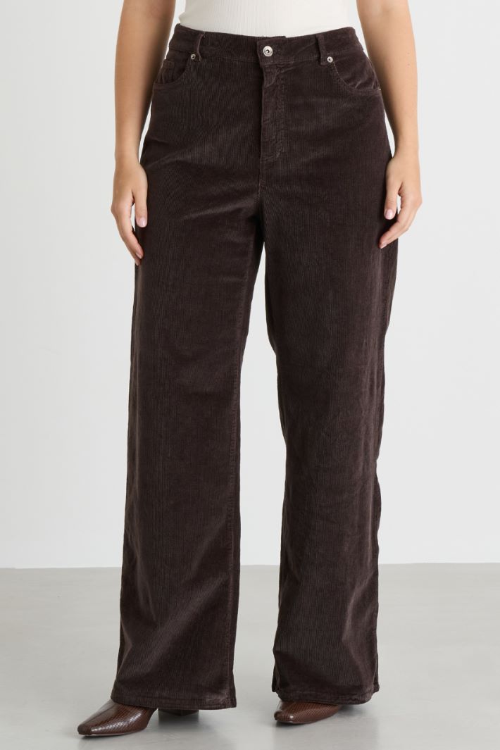 Velvet Trousers - BROWN - Intrend - 2