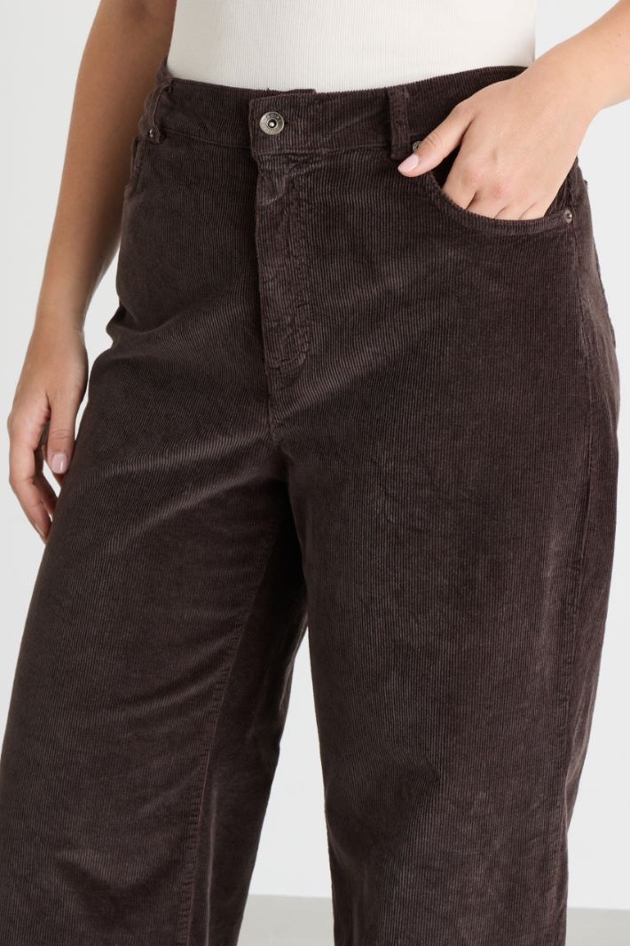 Velvet Trousers - BROWN - Intrend - 3