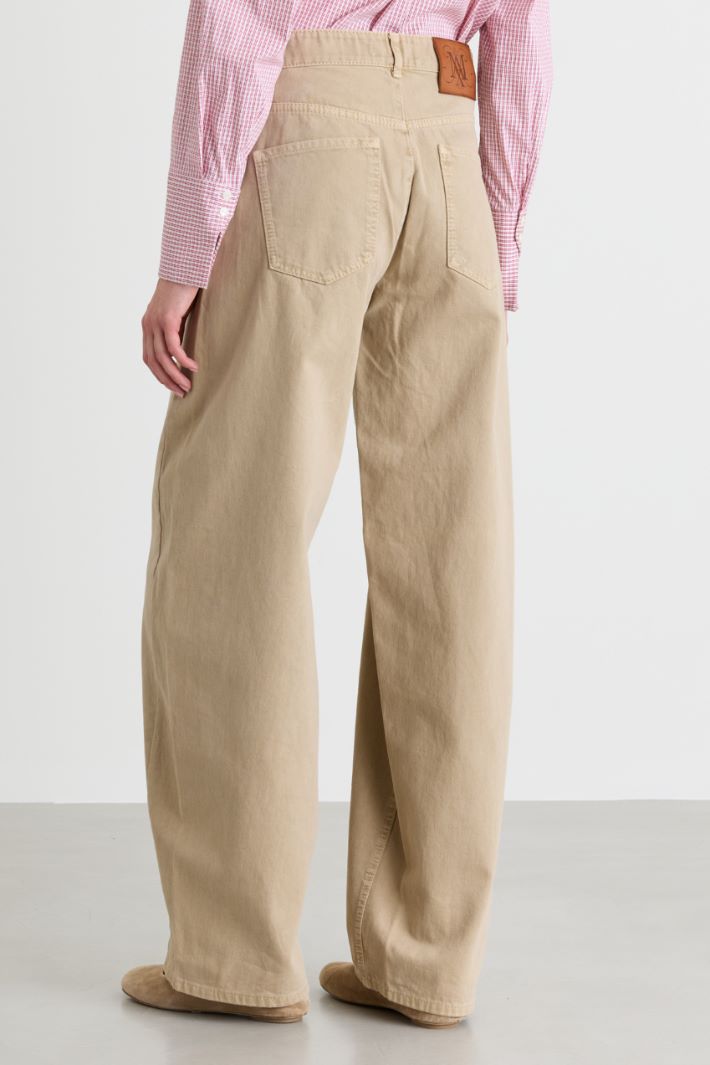 Barrel-leg drill trousers - CAMEL - Intrend - 4