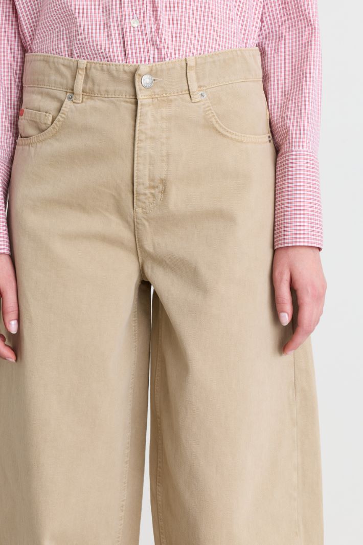 Barrel-leg drill trousers - CAMEL - Intrend - 3