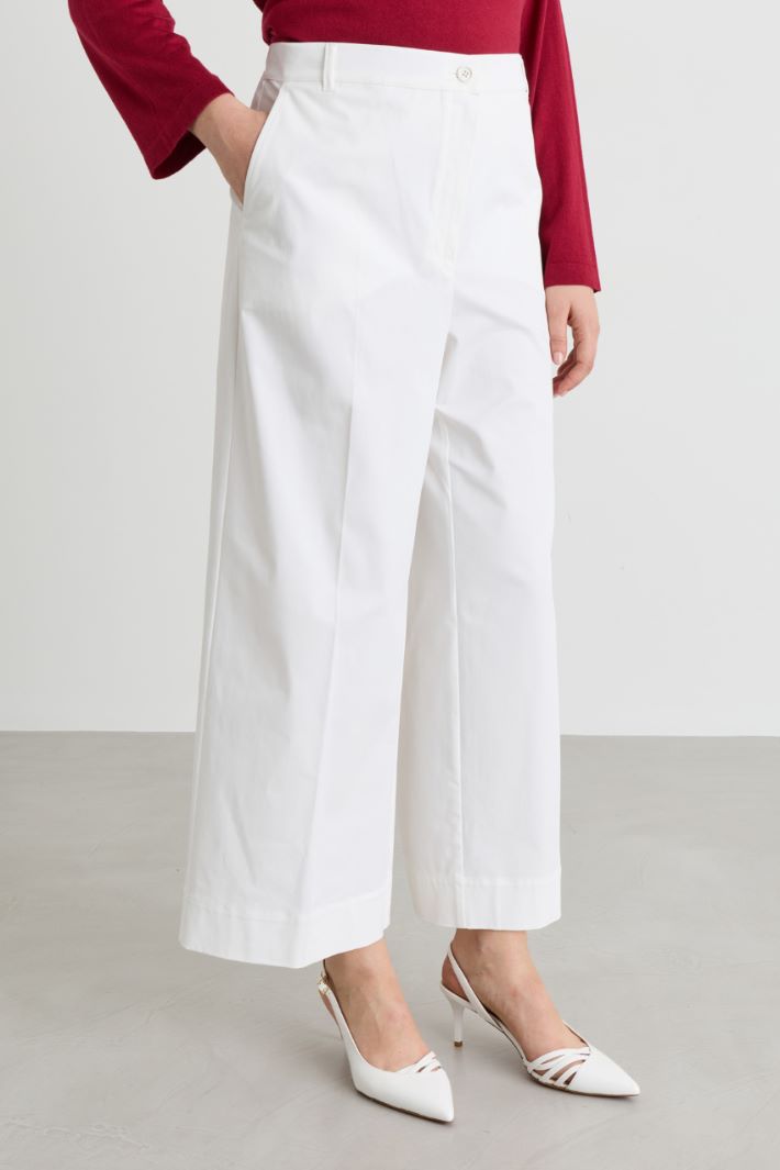 Pantalone in gabardina - BIANCO - Intrend - 2