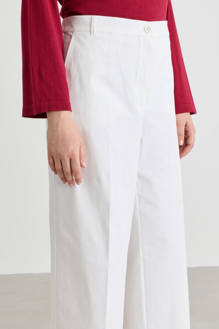 Pantalone in gabardina - BIANCO - Intrend - 3