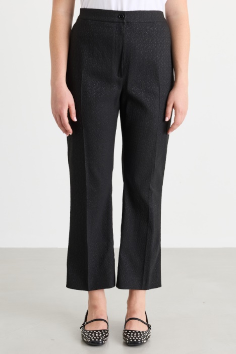 Pantalone flare jacquard