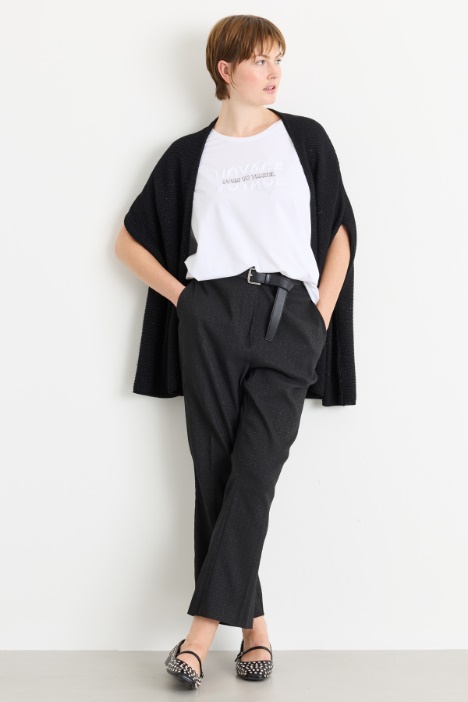 Flared jacquard trousers - Intrend