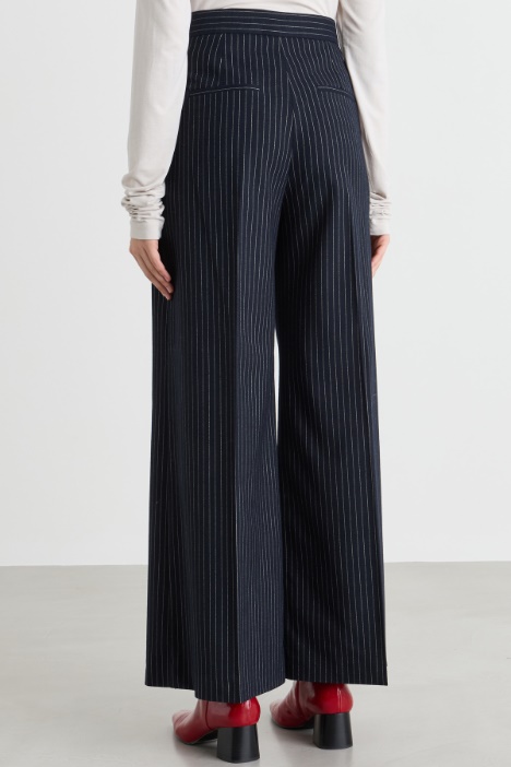 Pantalone in flanella gessata