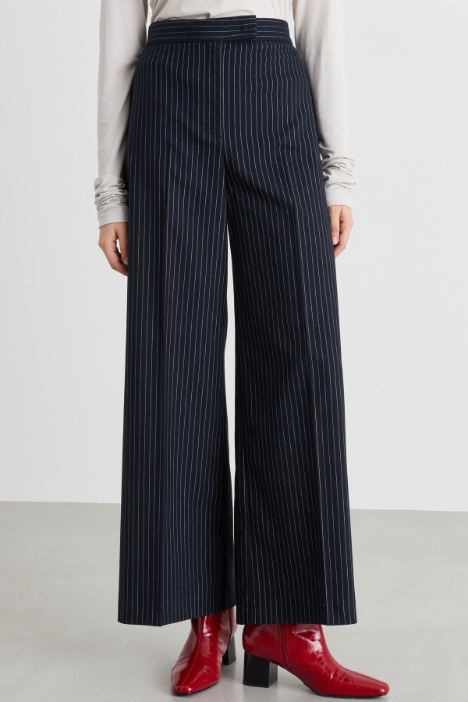 Pantalone in flanella gessata