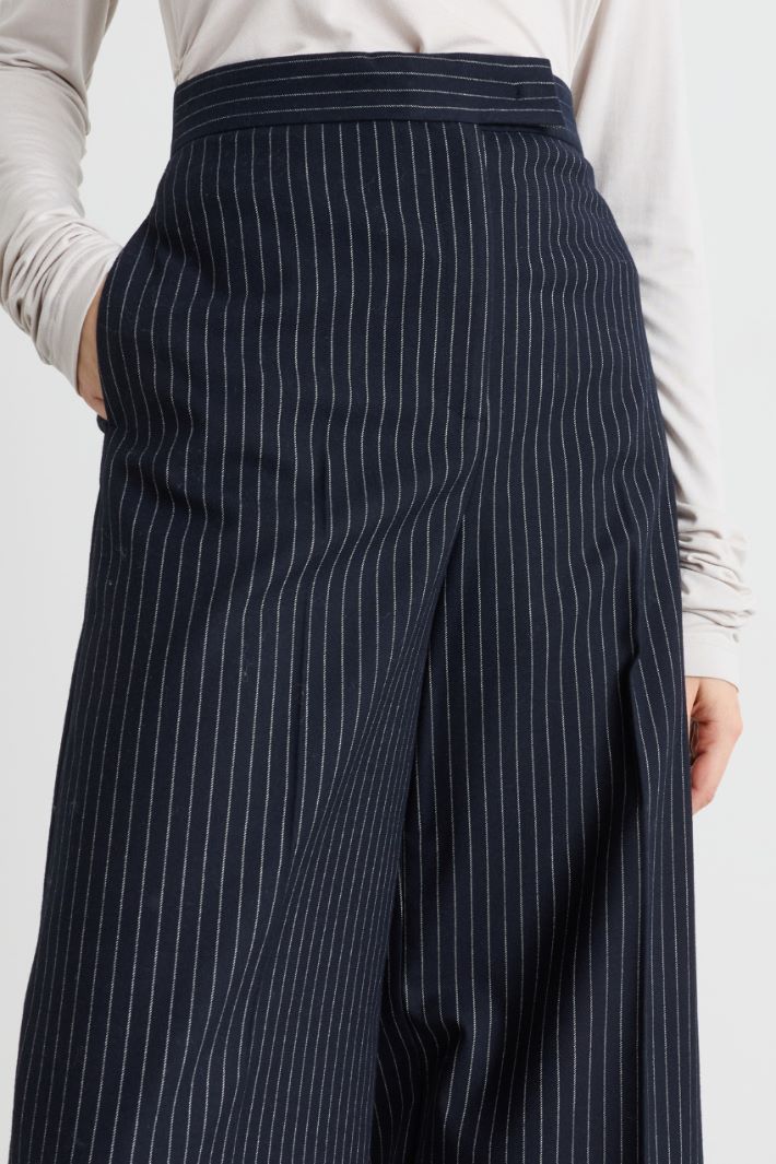 Pantalone in flanella gessata - BLU - Intrend - 3