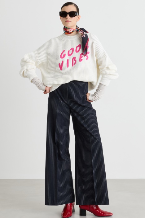 Pantalone in flanella gessata - Intrend