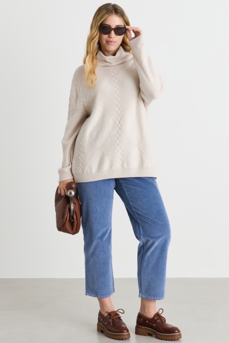 Pantalone in velluto stretch - Intrend