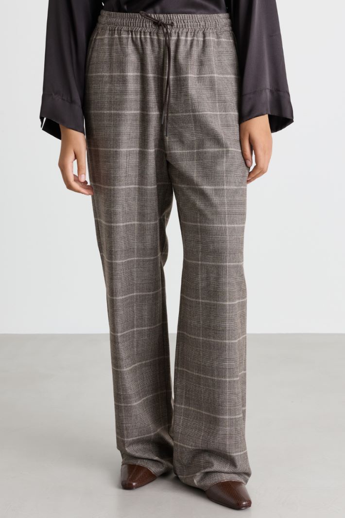 Flannel joggers - BROWN - Intrend - 2