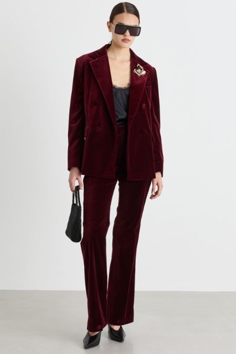 Flared velvet trousers - Intrend