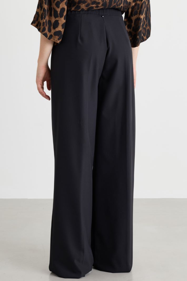 Wide-Leg Batavia Trousers - BLACK - Intrend - 4
