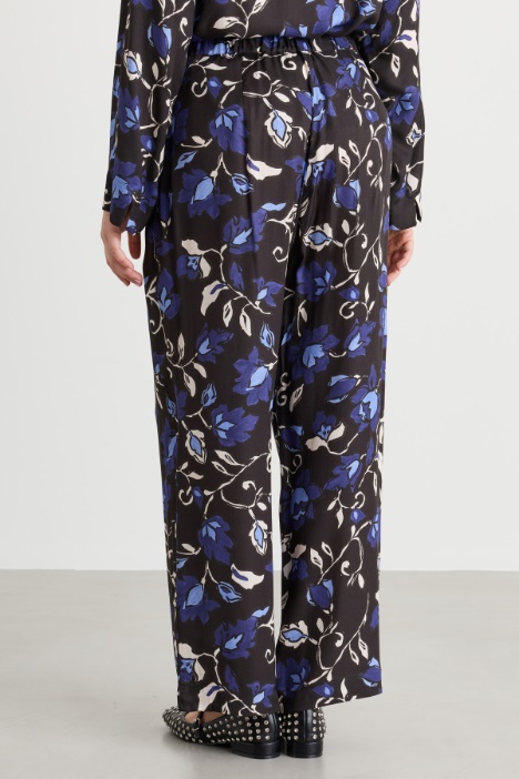 Pantalone in twill stampato