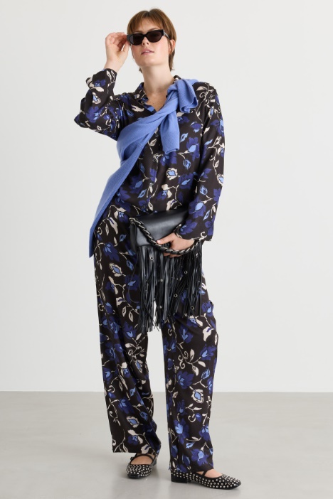Printed twill trousers - Intrend
