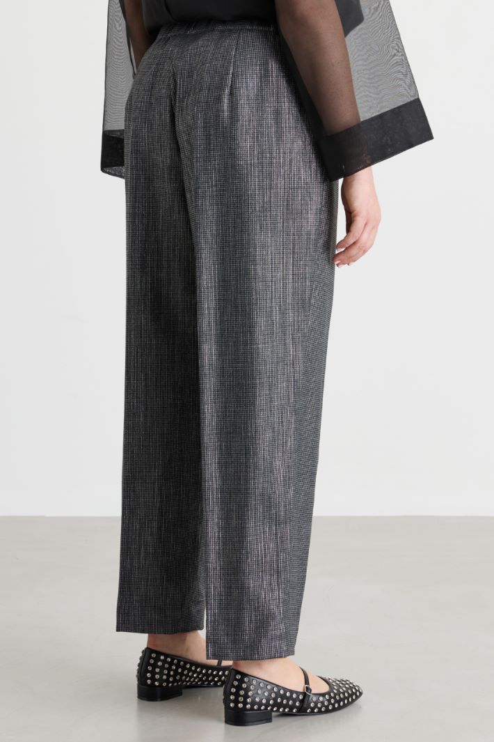 Micro-patterned trousers - GREY - Intrend - 4