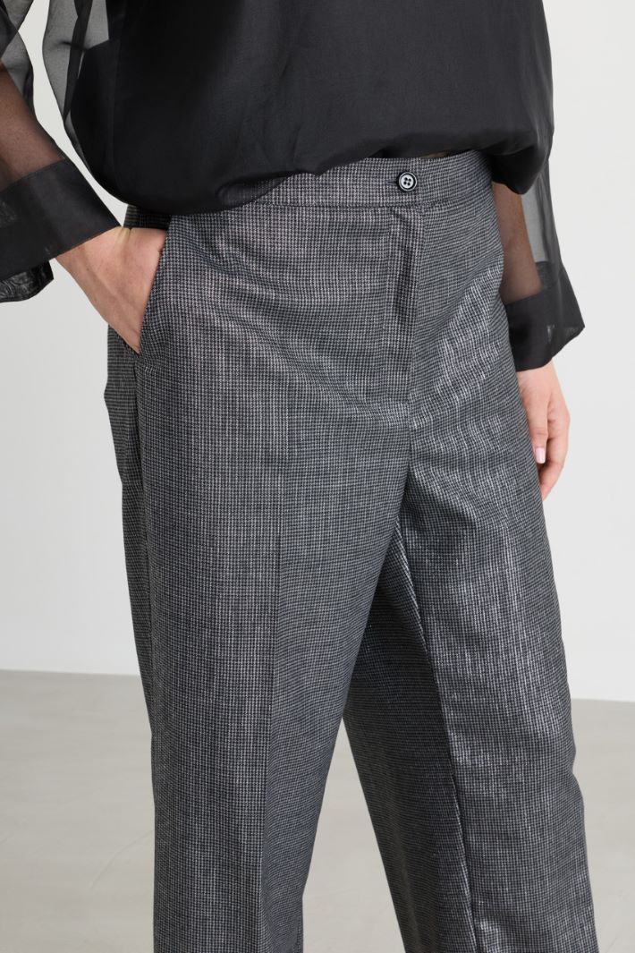 Micro-patterned trousers - GREY - Intrend - 3